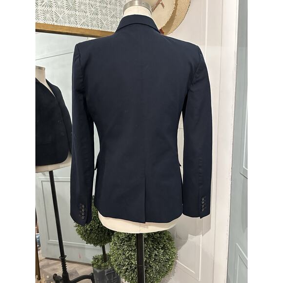 J. Crew Thompson Navy Blue Blazer In Bi-Stretch Cotton Size 6 A0361 - Picture 7 of 10